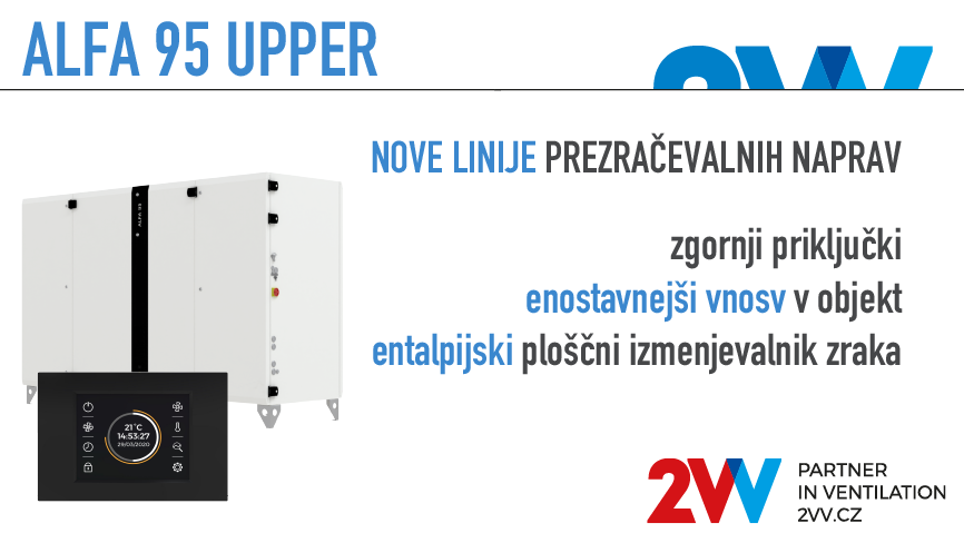 Predstavitev nove linije prezračevalnih naprav proizvajalca 2VV Alfa 95 UPPER