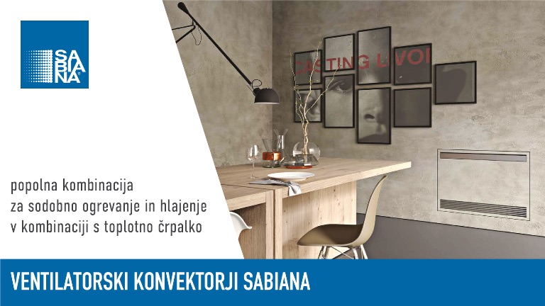 Ventilatorski konvektorji Sabiana – popolna kombinacija za sodobno ogrevanje in hlajenje v kombinaciji s toplotno črpalko
